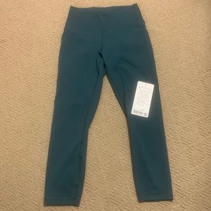 Lululemon Wunder train HR Crop 23” green jasper size 6
